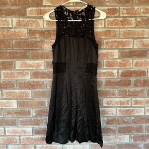 Rebecca Taylor 100% Silk Lace Sleeveless Dress Little Black Dress Size 4